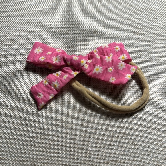 Little poppy co. Pink floral Bow headband - Picture 1 of 1